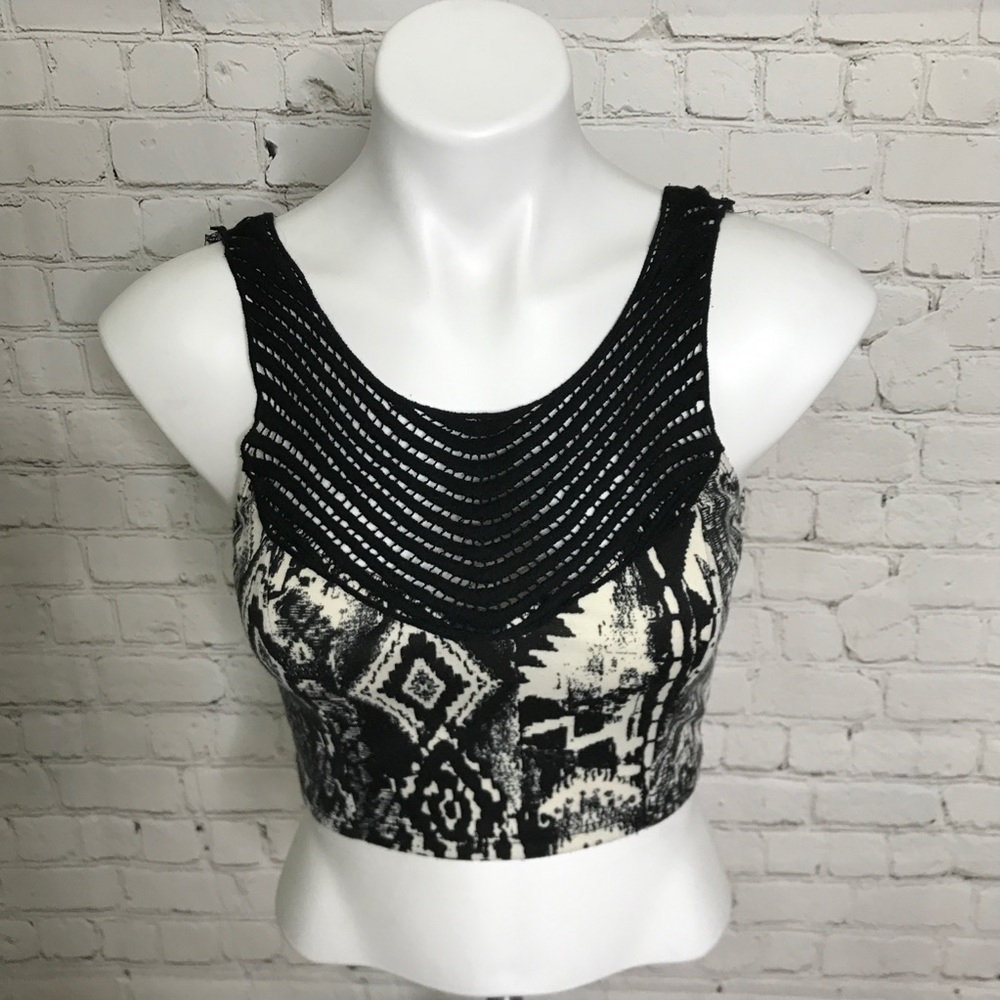 Elodie S Boho Bohemian Aztec Pattern Crop Top - image 5